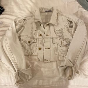 LF White cropped denim jacket